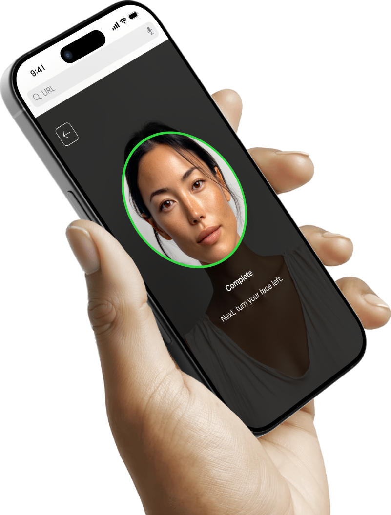 Phone running a face-liveness check