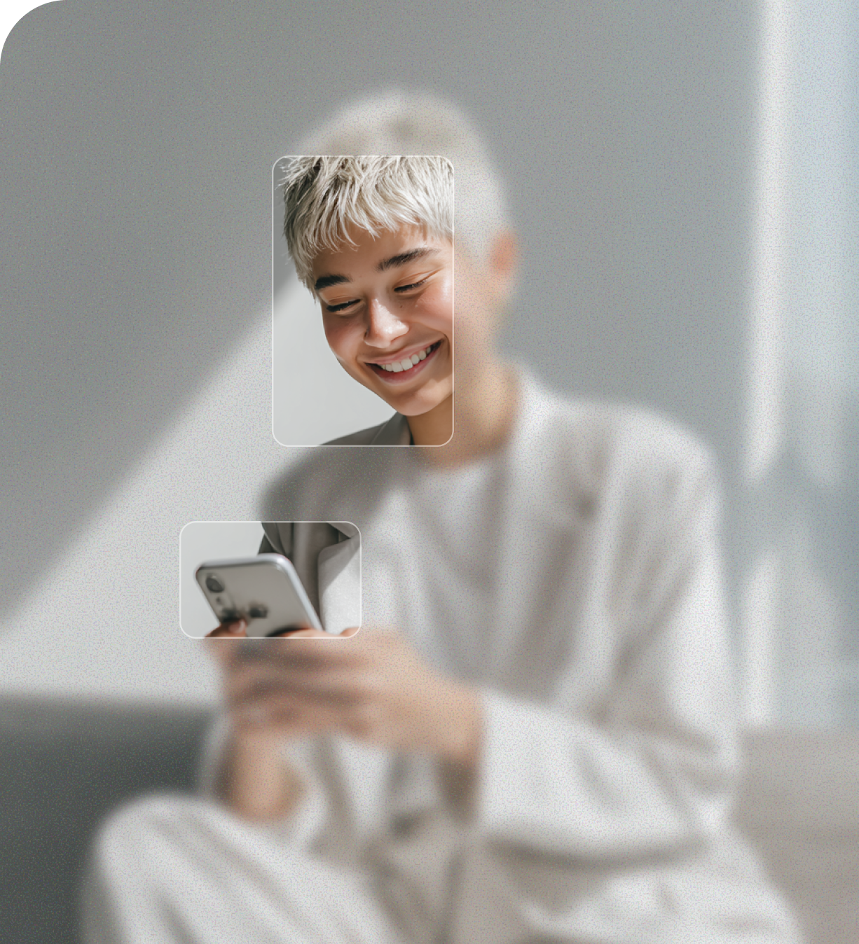 Person verifying their identity on a phone