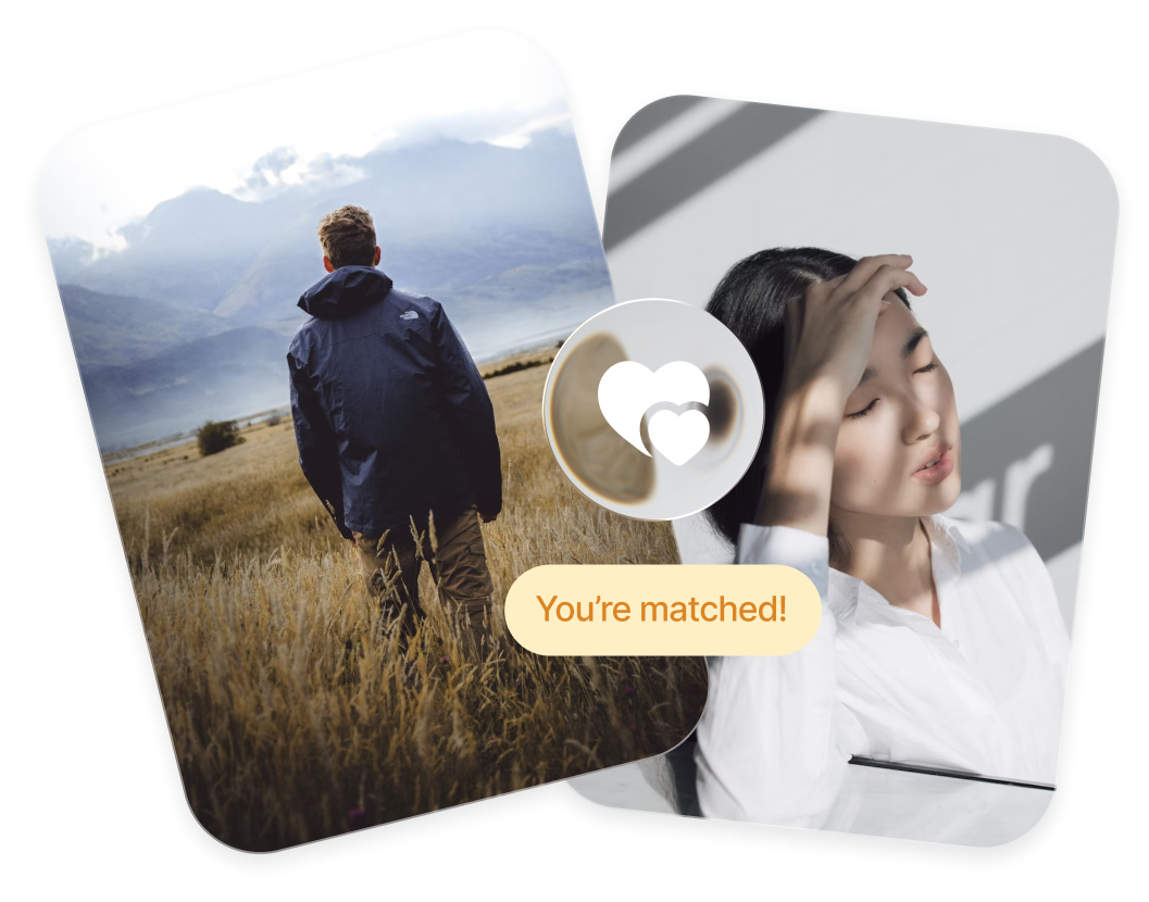Two matched profiles with a “You're matched!” badge