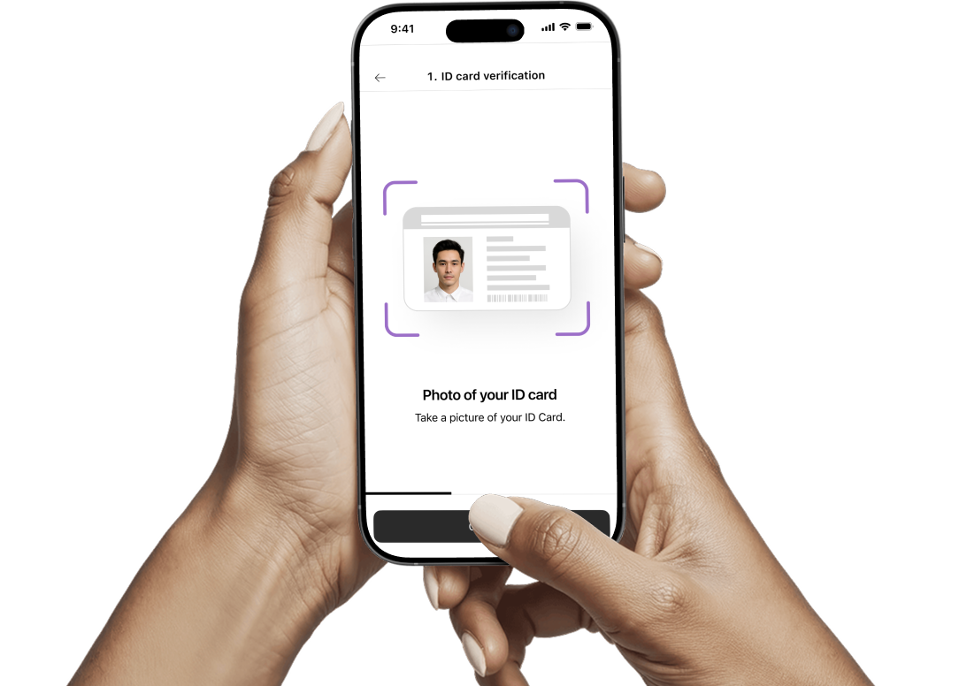 Phone showing ID card verification